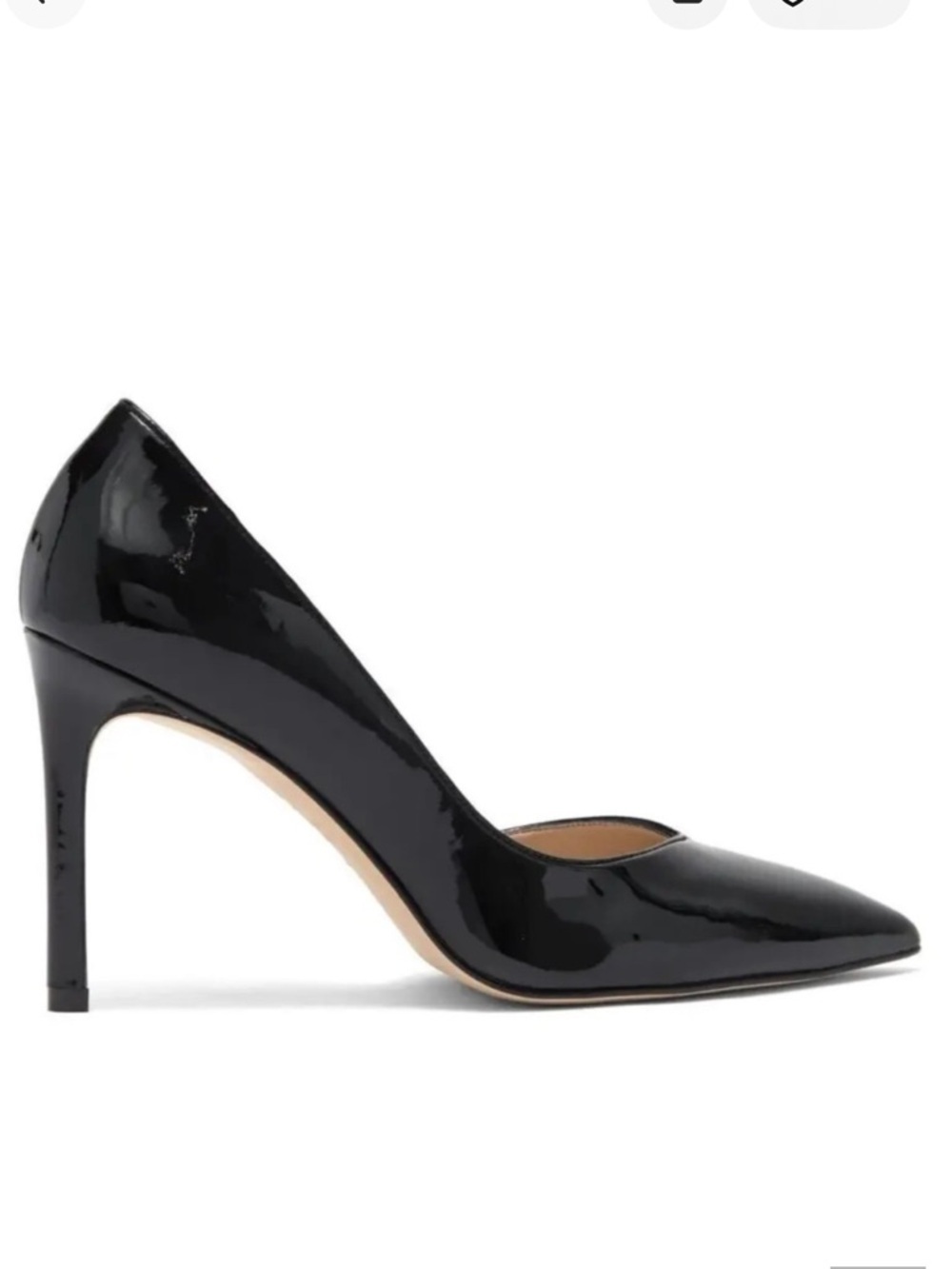 NWT Stuart Weitzman Black Patent Avenue 95 Pointed Heels Sz 6.5 - Picture 2 of 7